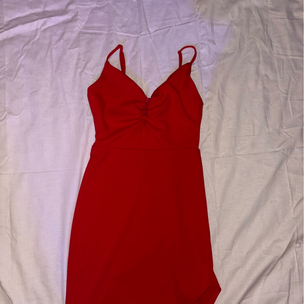 Red Spaghetti Strap Bodycon Dress